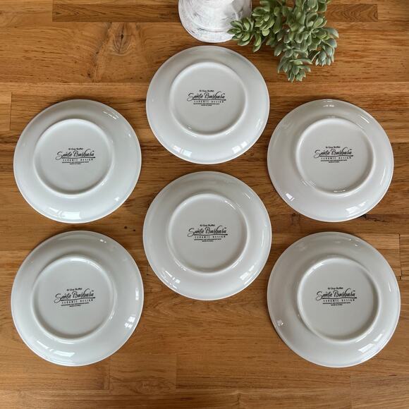 Guy Buffet Italian Village Plates Set of 6 Santa Barbara Ceramic w Box Unused - Picture 11 of 13